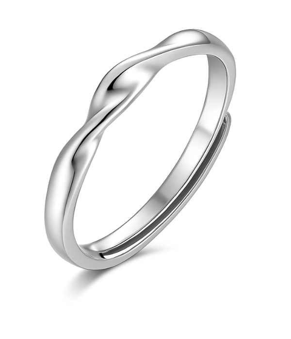Bague ajustable Argent 925 - Torsion