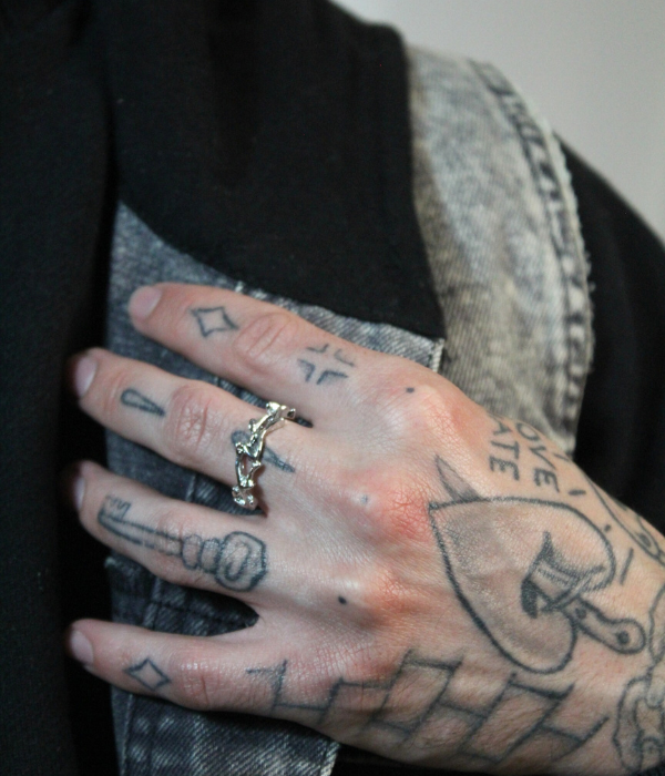 Bague ajustable Argent 925 - GOD BLESS