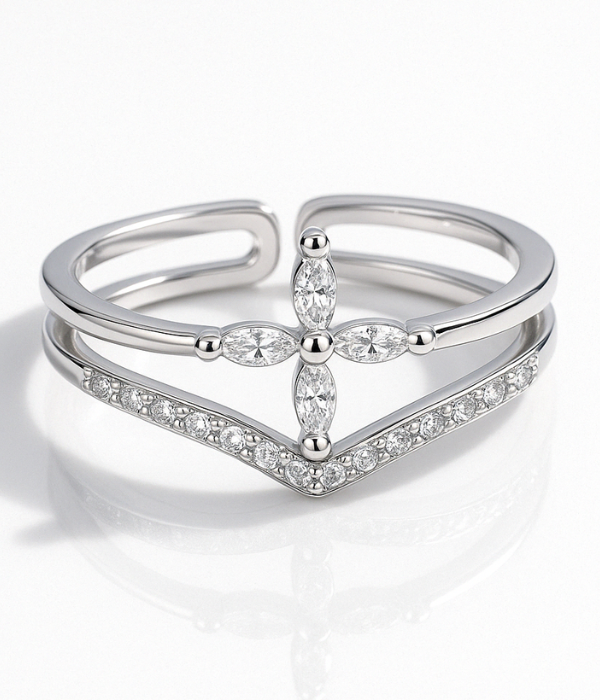Bague ajustable Argent 925 - FLORAL