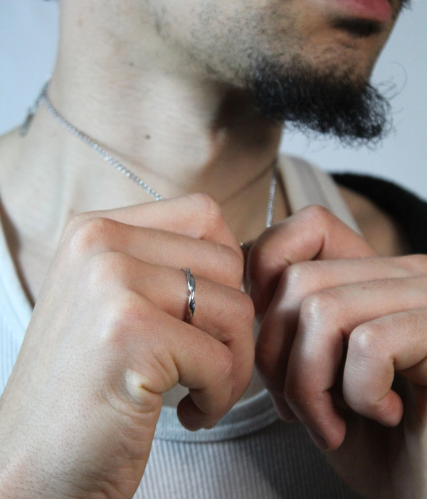 Bague ajustable Argent 925 - Torsion