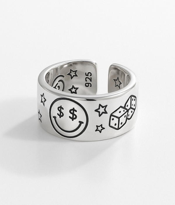 Bague Ajustable Argent 925- LUCKY