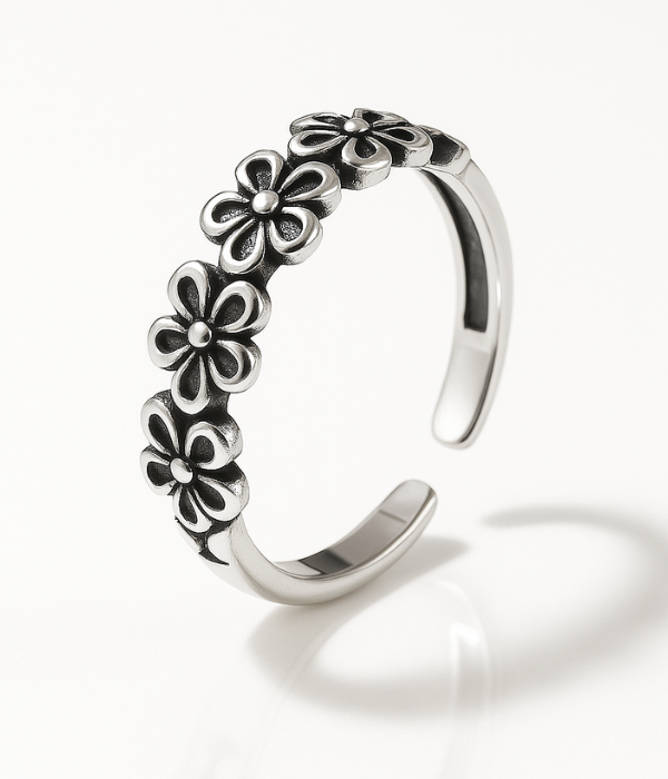 Bague ajustable Argent 925 - SUNFLOWER