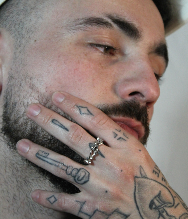 Bague ajustable Argent 925 - GOD BLESS