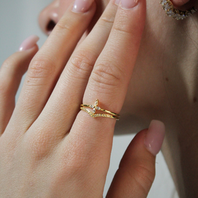 Bague ajustable Argent 925 - FLORAL
