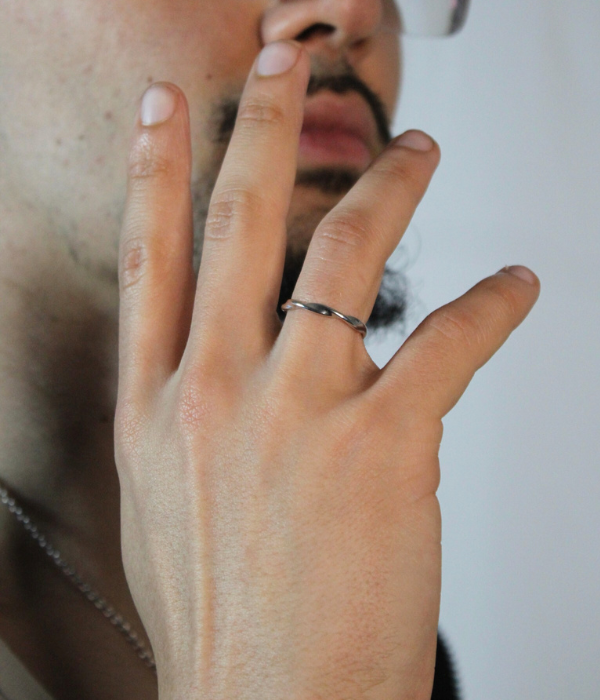 Bague ajustable Argent 925 - Torsion