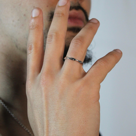Bague ajustable Argent 925 - Torsion