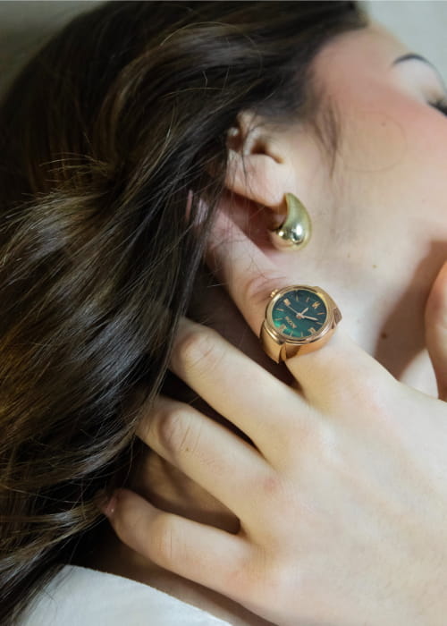 Bague montre - Jade Noble